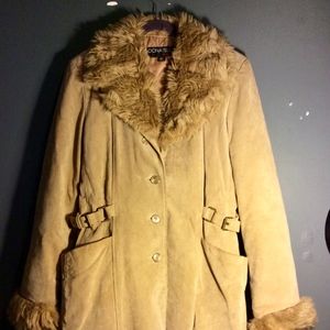 Suede Jacket with removable fur lining
